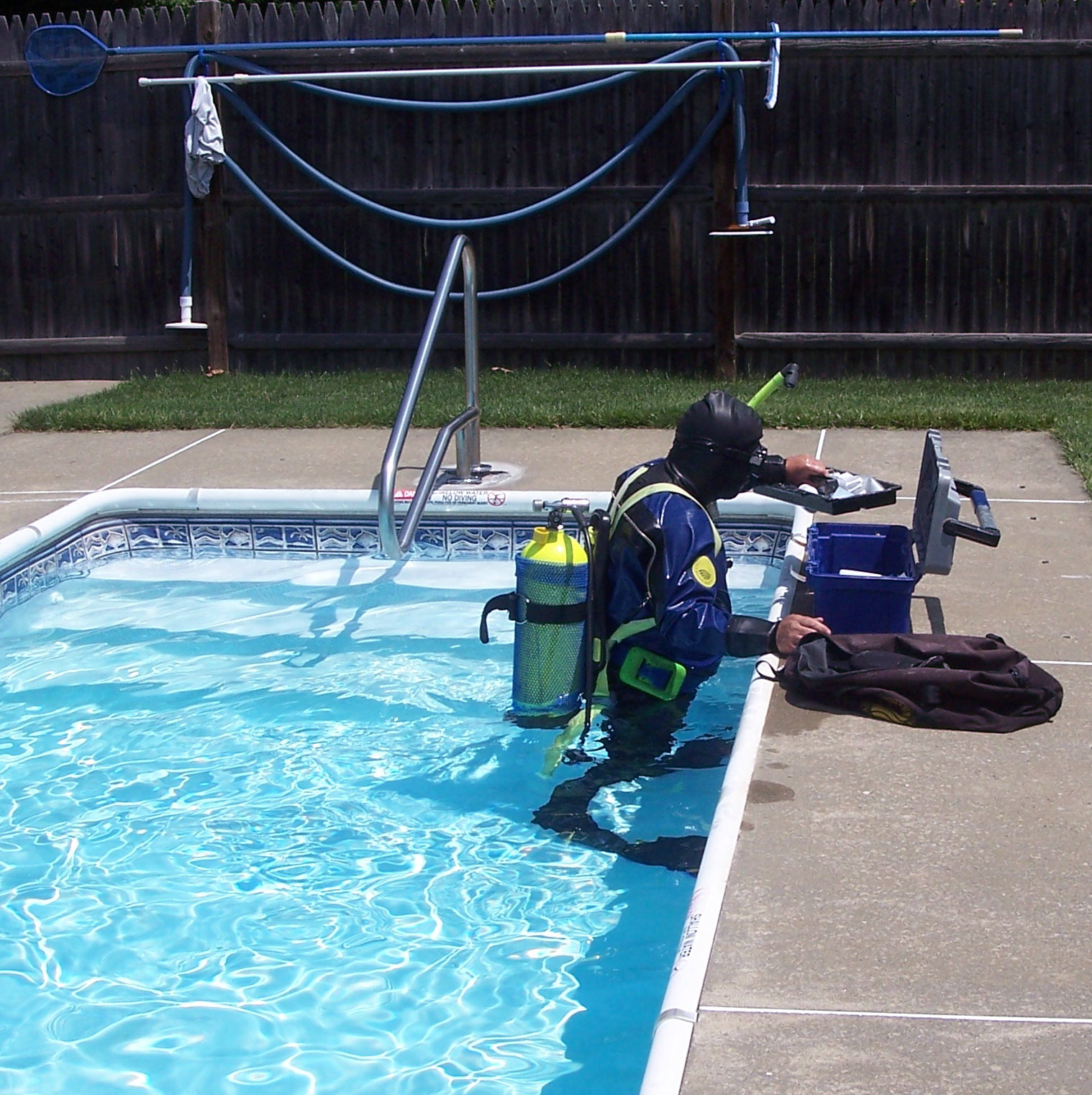 Diver in pool